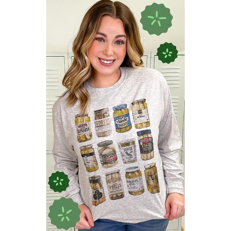 Pickle Obsessed Graphic Long Sleeve T-Shirt Hoodie, Sweatshirt | TeeBloomCo.com