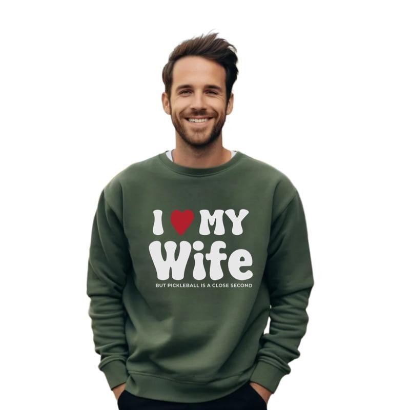 Pickleball Shirt, I Love My Wife Sweatshirt, Gift For Husband, Pickleball Lover Gift, Pickleball Player Tee, Unisex...