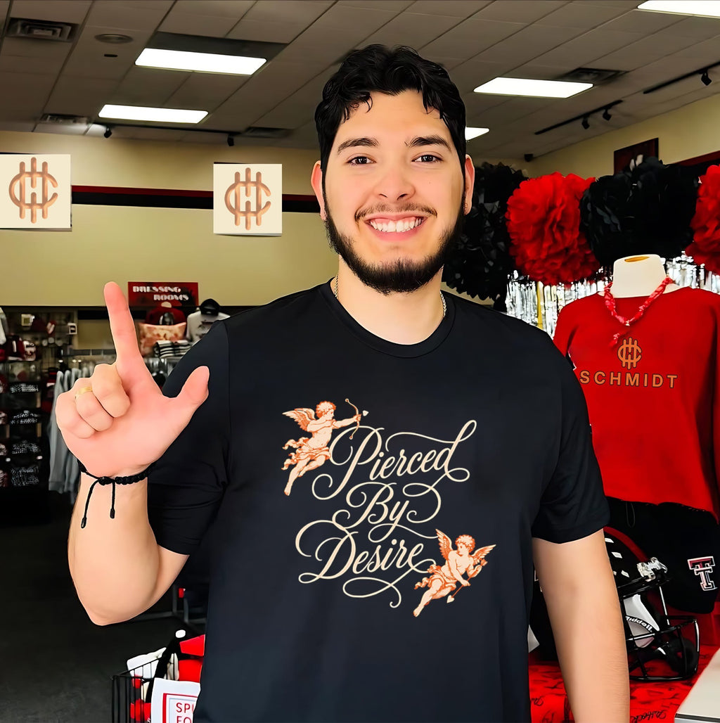 Pierced by Desire with Cupid Angels Love shirt