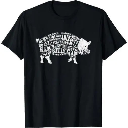 Pig Cuts Barbecue and Grilling T-shirt T-Shirt Made in USA Hoodie, Sweatshirt | TeeBloomCo.com