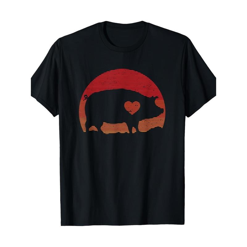 Pig Retro Vintage Pig Lover Mom Dad Farm Farmer Novelty T-Shirt-100%cotton-220g made in usa Hoodie, Sweatshirt