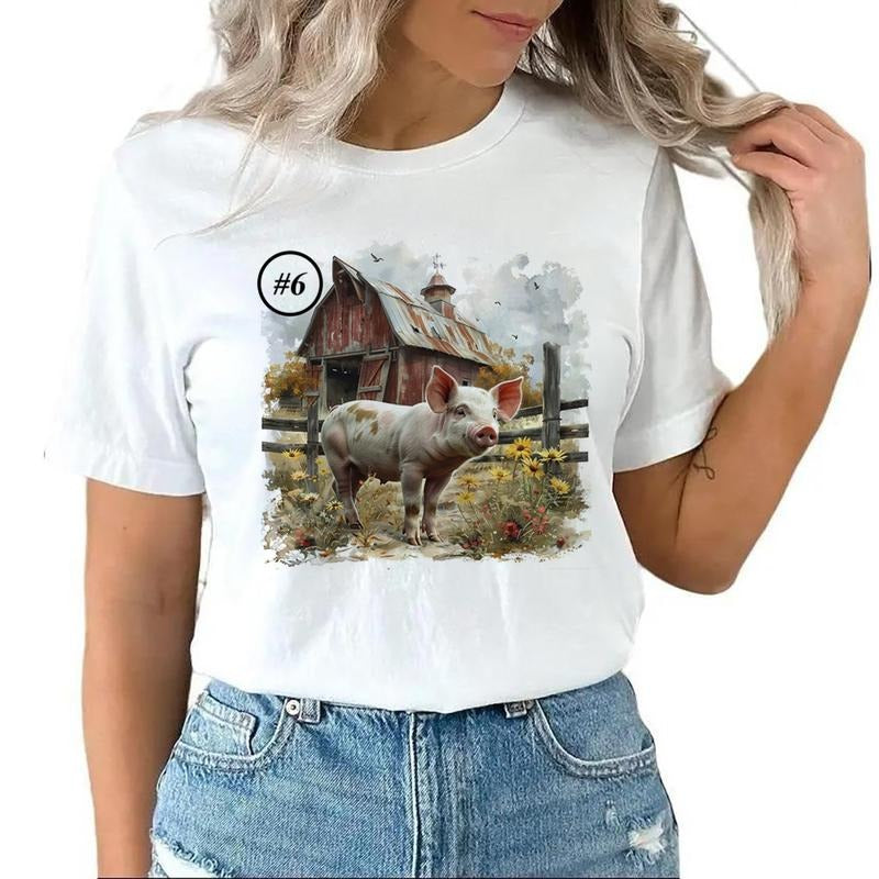 Pig cute Farm Animals Unisex T-shirt Sweatshirt Hoodie Design all #wq 1 | TeeBloomCo.com
