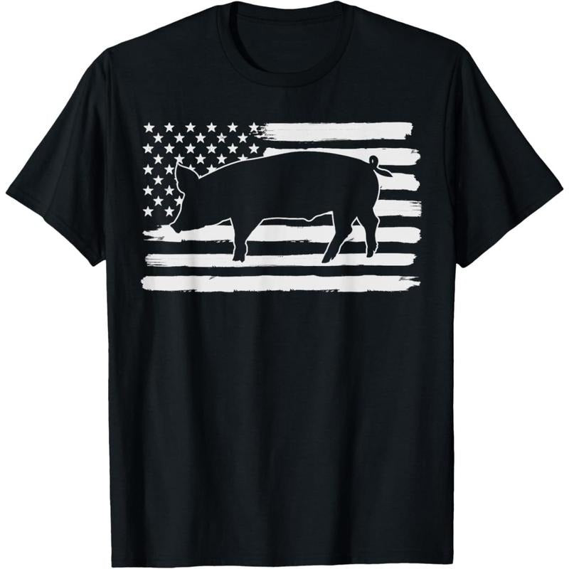 Pigs 4th Of July USA Flag US America T-Shirt made in usa Hoodie, Sweatshirt | TeeBloomCo.com