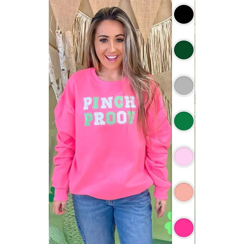 Pinch Proof St Patricks Day Sequin Graphic Sweatshirt T-Shirts, Hoodie | TeeBloomCo.com