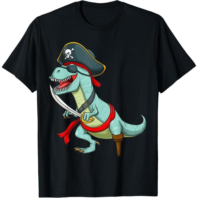 Pirate Dinosaur T Rex Funny Tyrannosaurus Halloween Costume T-Shirt made in usa Hoodie, Sweatshirt | TeeBloomCo.com