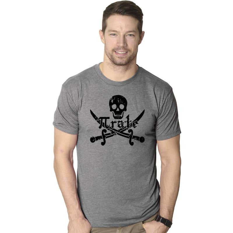 Pirate Skull and Crossbones Math Pi-Rate T-Shirt Funny Mathematical Shirt Mens Funny T Shirts Cool Tees Soft Stylish...