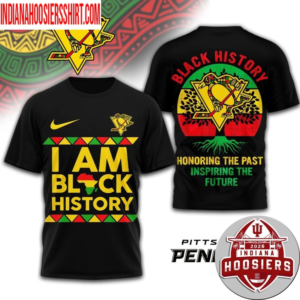 Pittsburgh Penguins 2026 NHL Black History Map And Logo Two Sided Shirt