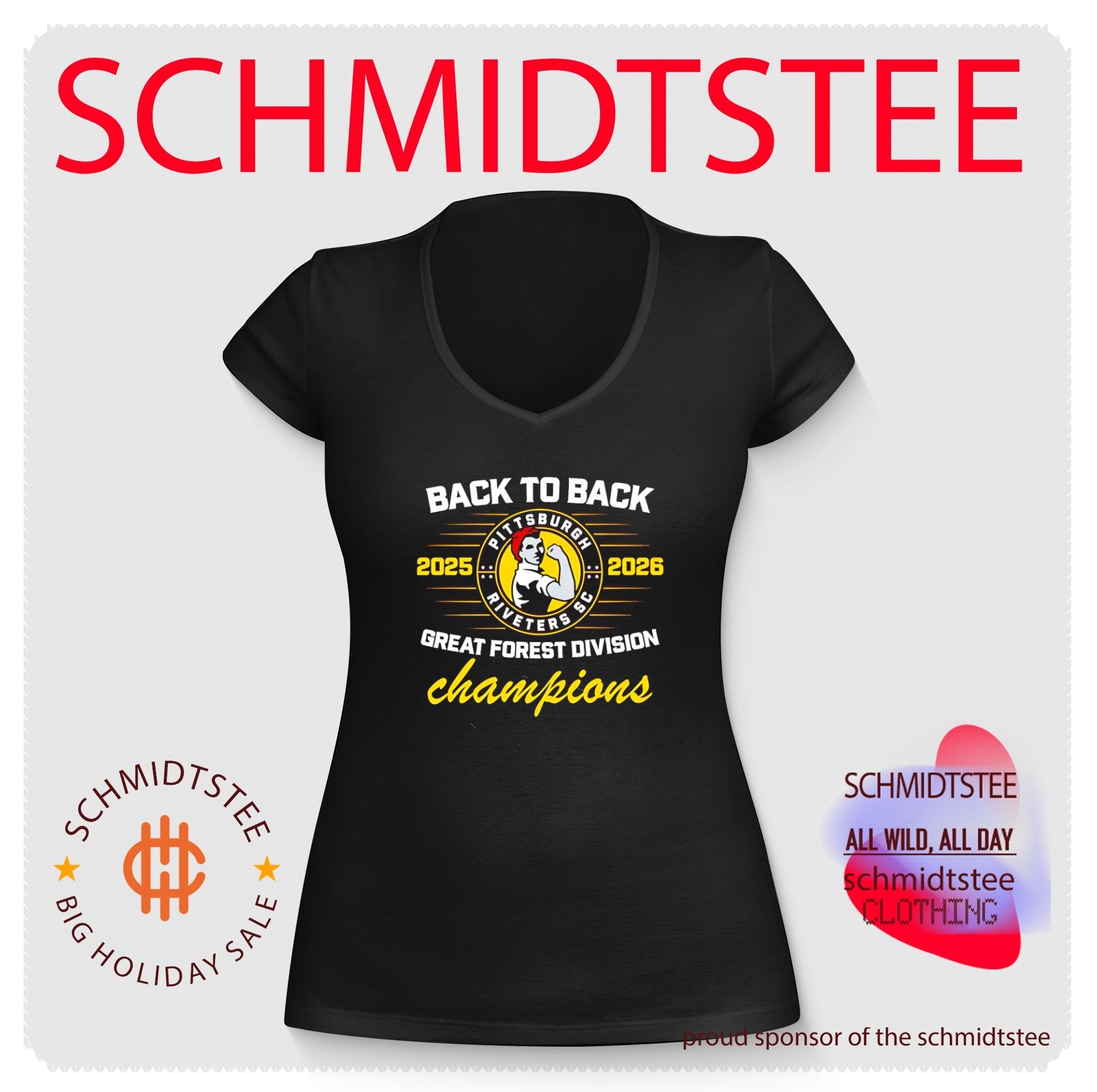 Pittsburgh Riveters SC Back to Back 2025 2026 Great Forest Division Champions shirt