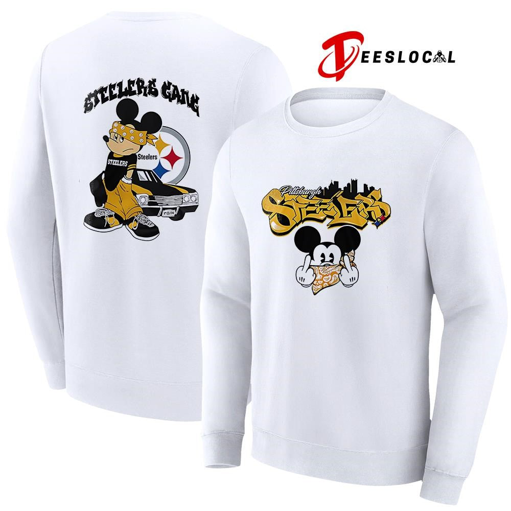 Pittsburgh Steelers x Gangsta Mickey Mouse middle finger shirt