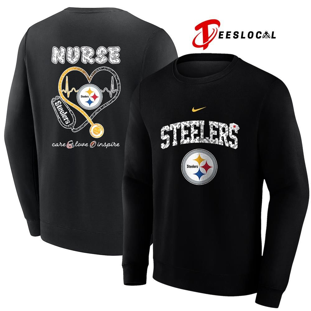 Pittsburgh Steelers x Nurse care love inspire logo shirt