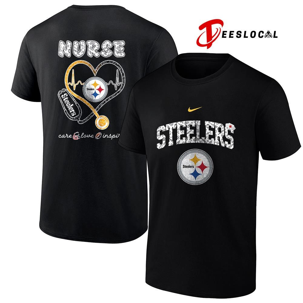Pittsburgh Steelers x Nurse care love inspire logo shirt