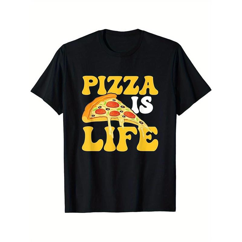 Pizza Is Life" Men's Cotton T-Shirt