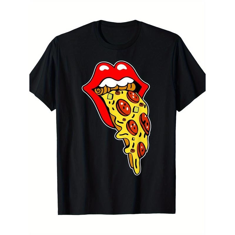 Pizza Mouth Lips T-Shirt -100% Cotton - 220g made in usa Hoodie, Sweatshirt | TeeBloomCo.com