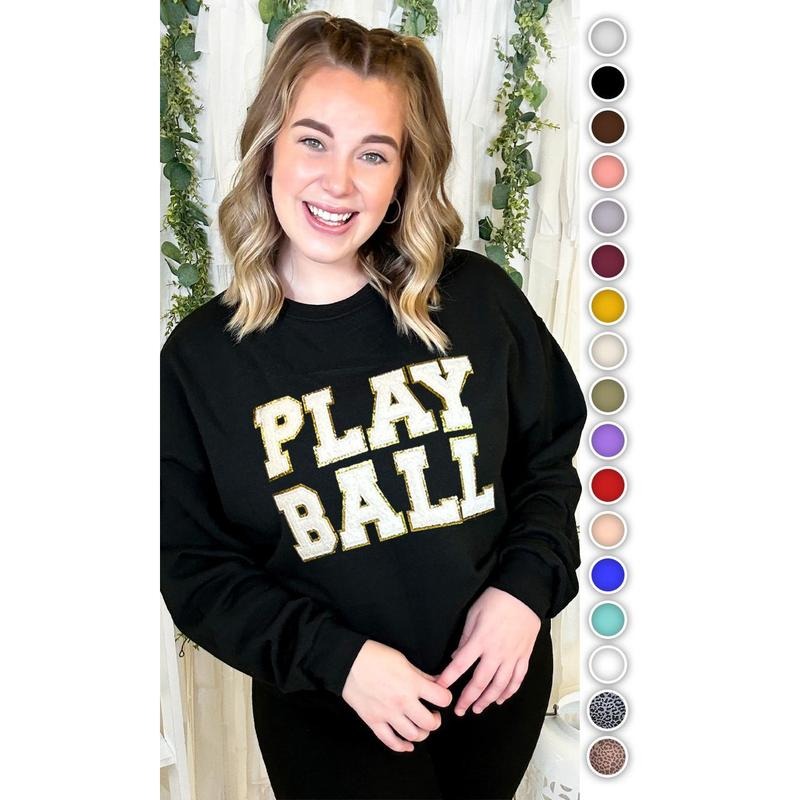 Play Ball Ideal Chenille Sweatshirt T-Shirts, Hoodie | TeeBloomCo.com