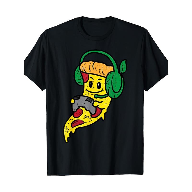 Player Pizza video game Fun food 100% cotton T-shirt Made in USA Hoodie, Sweatshirt | TeeBloomCo.com