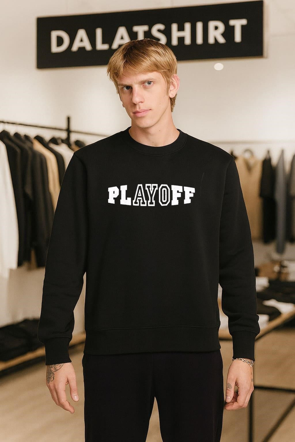 Playoff Distressed Collegiate Block Text Sports shirt