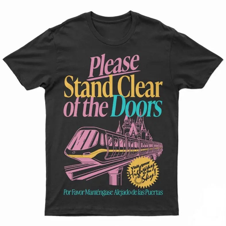 Please Stand Clear Tee - Black - Summer Variant, Theme Park Tshirt Hoodie, Sweatshirt | TeeBloomCo.com