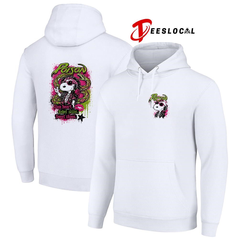 Poison x Peanuts Snoopy glam heart rebel shine sweet chaos shirt
