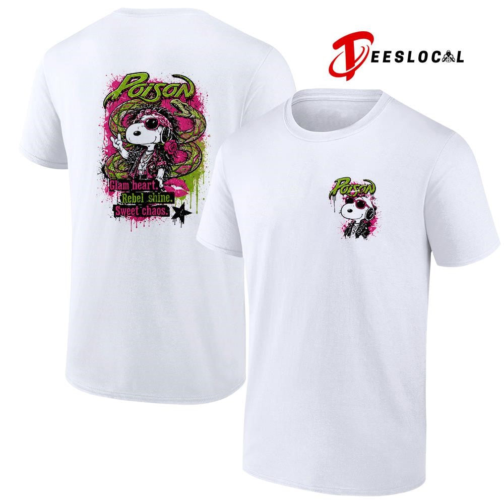 Poison x Peanuts Snoopy glam heart rebel shine sweet chaos shirt