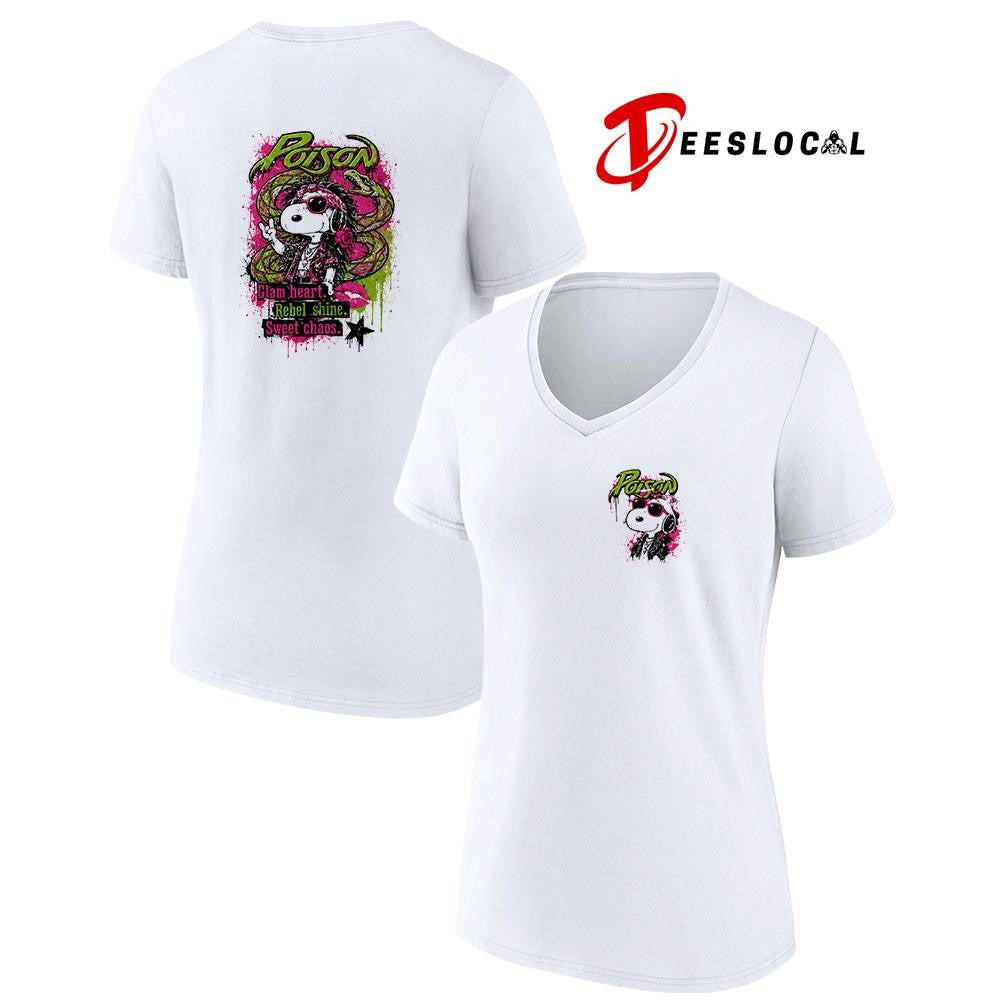 Poison x Peanuts Snoopy glam heart rebel shine sweet chaos shirt