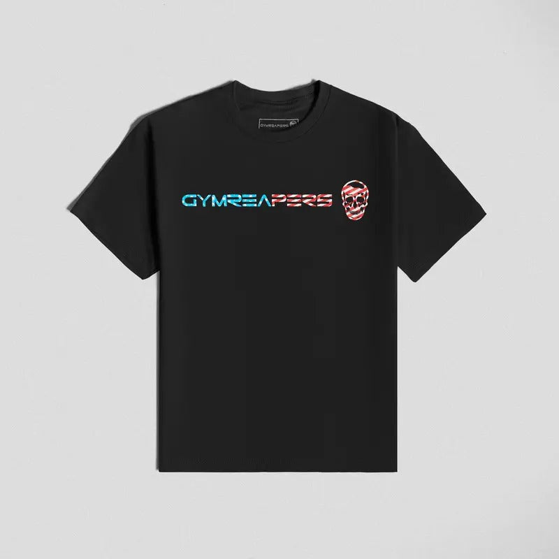 Gymreapers Basic USA Shirt - Soft Cotton/Poly Blend - American Flag Pattern - Summer Hoodie, Sweatshirt | TeeBloomCo.com