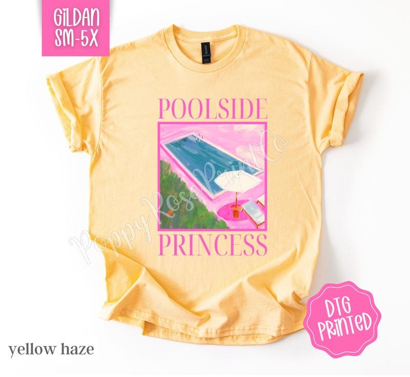 Poolside Princess Gildan Tshirt , Summer Tee, Cute Women's Shirt, Gift For Her Hoodie, Sweatshirt | TeeBloomCo.com