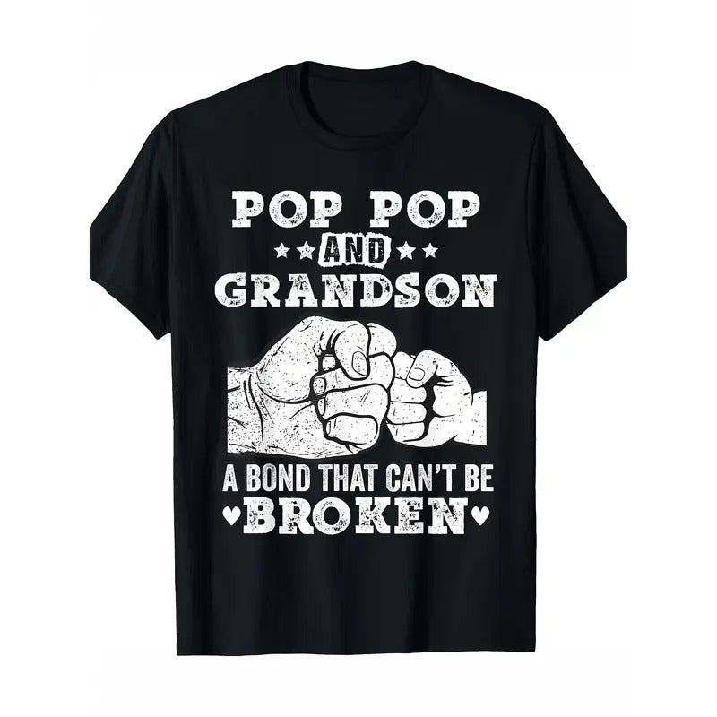 Pop Pop And Grandson A Bond That Cant Be Broken Grandpa Gift T-Shirt -100% Cotton Made in USA Hoodie, Sweatshirt
