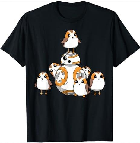 Porgs Having Fun With BB-8 Portrait T-Shirt Menswear Top Hoodie, Sweatshirt | TeeBloomCo.com