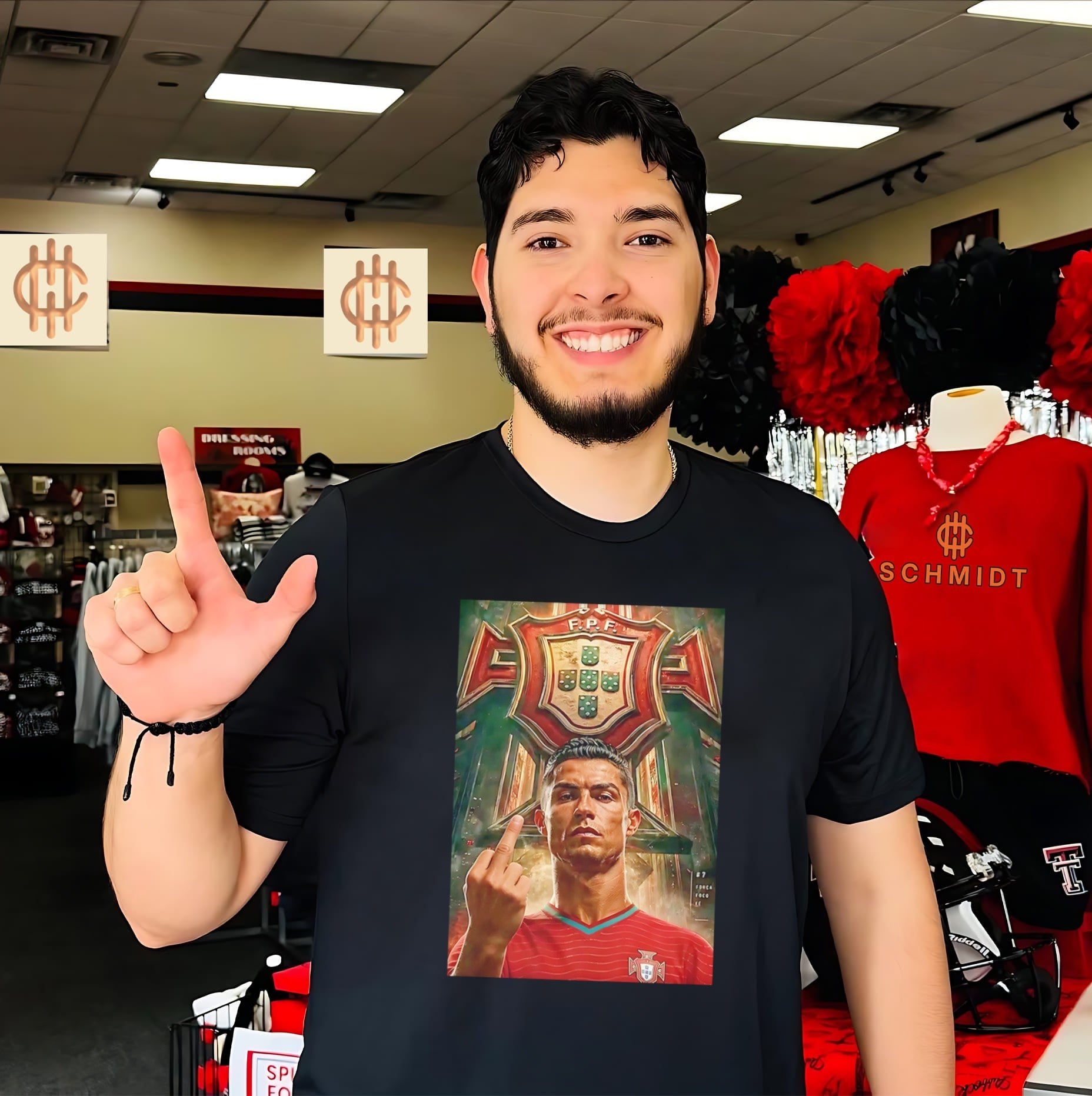 Portugal Cristiano Ronaldo CR7 middle finger shirt