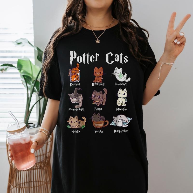Potter Cats Tshirt Hairy Pawter Kitten Funny Shirt Hoodie, Sweatshirt | TeeBloomCo.com