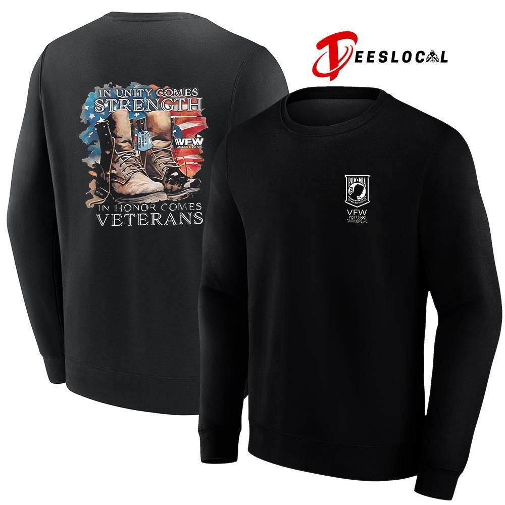 Pow Mia in unity comes strength in honor comes veterans vintage shirt