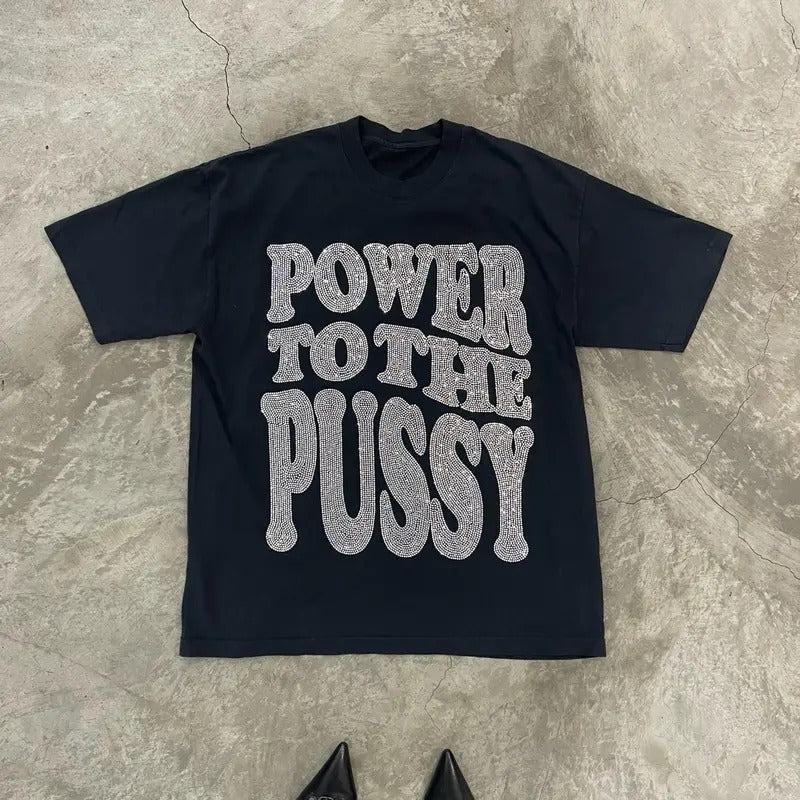 Power to the P Rhinestoned Heavy Weight T-Shirt for Women christmas shirt Hoodie, Sweatshirt | TeeBloomCo.com