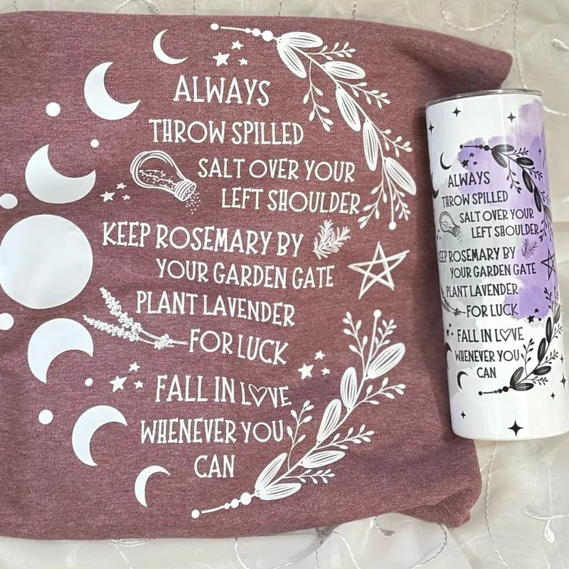 Practical Magic Sweatshirt and Tumbler Bundle Set with Glass or Stainless Steel Tumbler T-Shirts, Hoodie | TeeBloomCo.com
