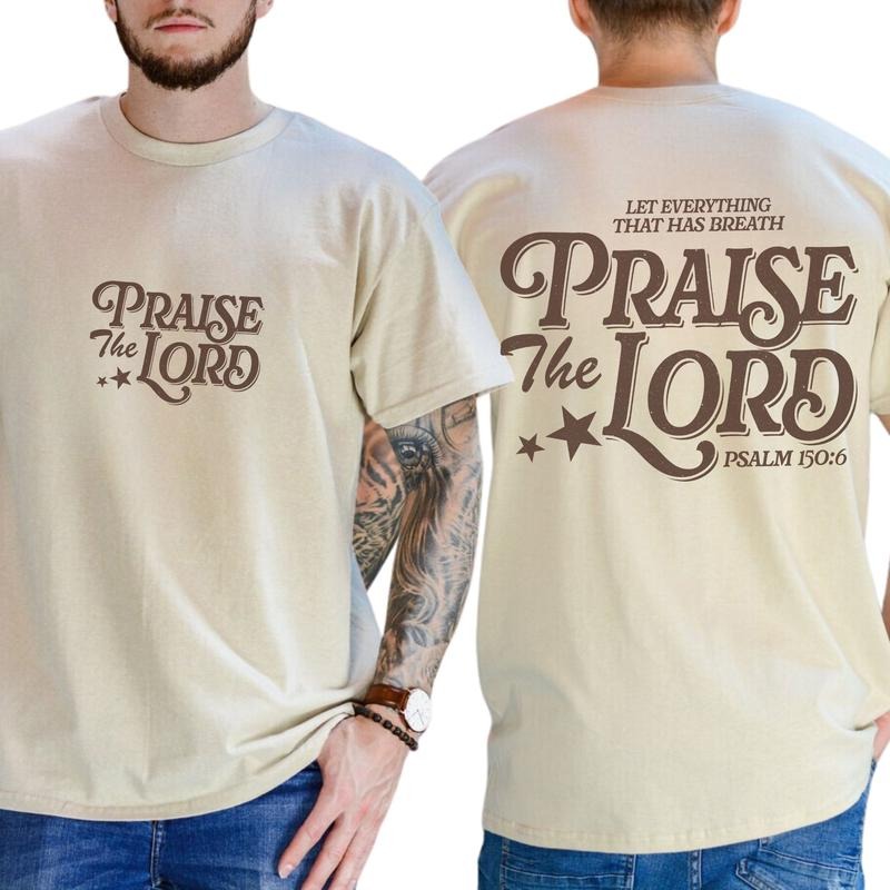 Praise The Lord Shirt 2-Sided, Let Every Breath Praise The Lord Tee, Aesthetic Christian Tshirt, Jesus Apparel, Bible...