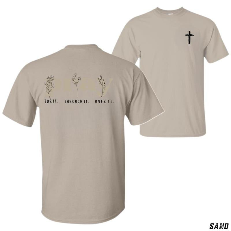 Pray Through It T-shirt Inspirational Christian Faith Tee Classic Fit Soft And Comfortable Tiktok Shop Store Perfect For...