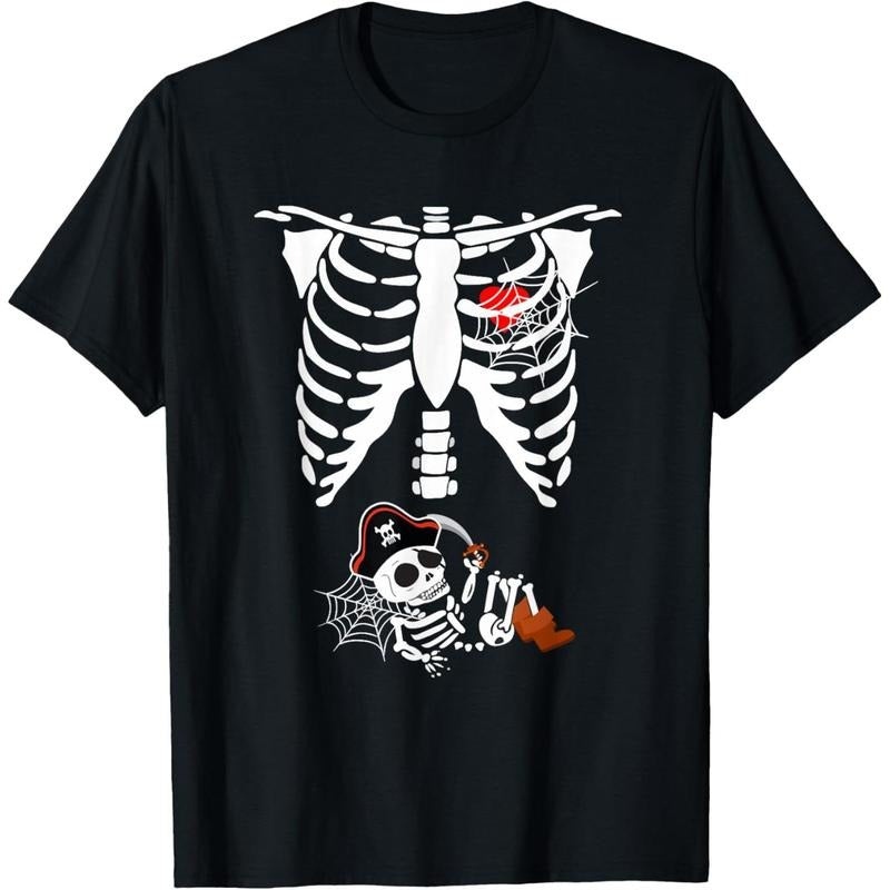 Pregnancy Pirate Baby Skeleton X ray Halloween Costume T-Shirt made in usa Hoodie, Sweatshirt | TeeBloomCo.com