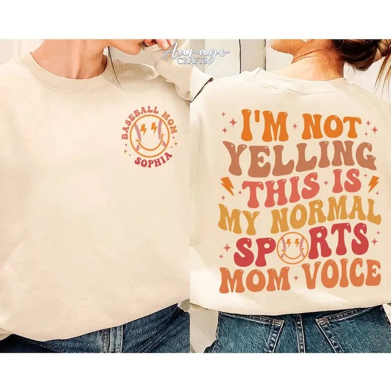 Premium  Baseball Mom Sweatshirt,Sports Mom Voice Shirt,Funny Baseball Mom Shirt,Game day Gift,Mother's Day...
