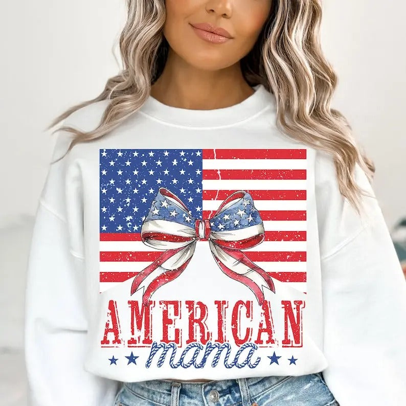 Premium  Coquette American Mama Mini, Coquette 4th Of July sweatshirt T-Shirts, Hoodie | TeeBloomCo.com
