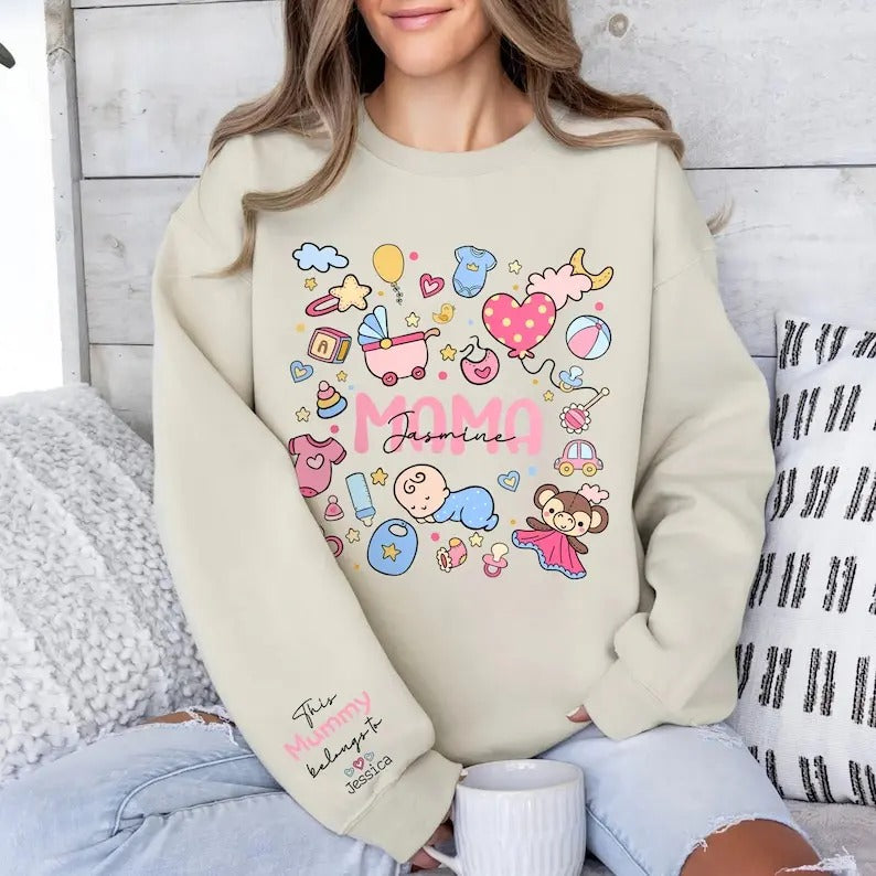 Premium  First Mothers Day Sweatshirt, New Mom Gift, Gift for Her, Mother's Day Sweatshirt, Birthday Gift for Mom, Cool...