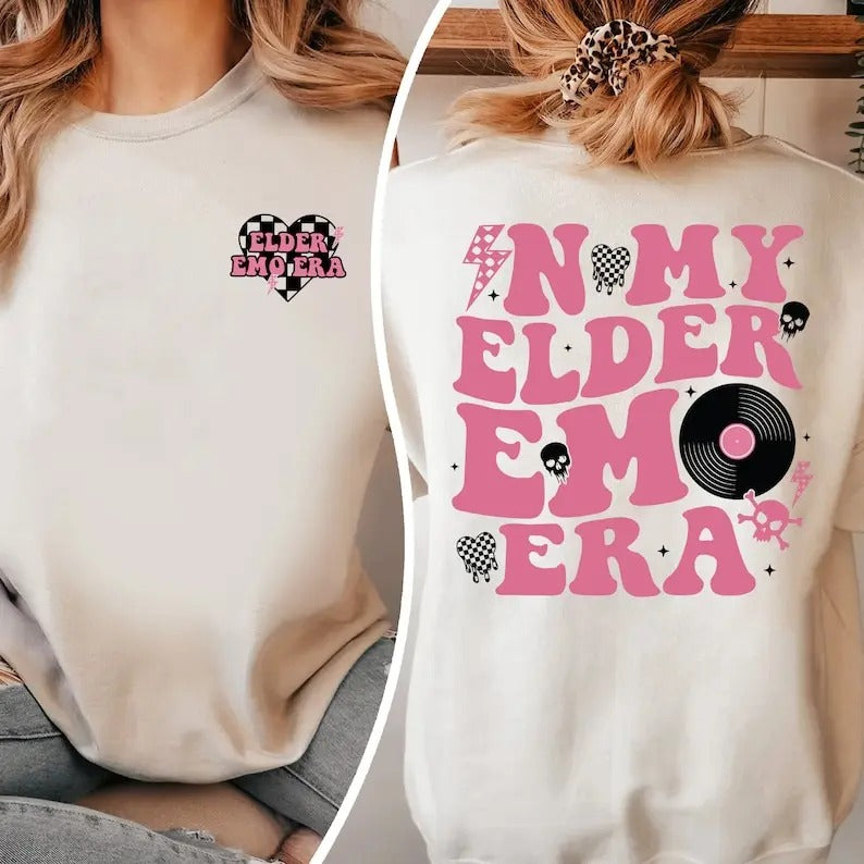 Premium  In My Elder Emo Era Sweatshirt, Emo Moms Skeleton Shirt, Mama Shirt, Elder Emo, Mothers Day Gift Shirt, Emo Mama...