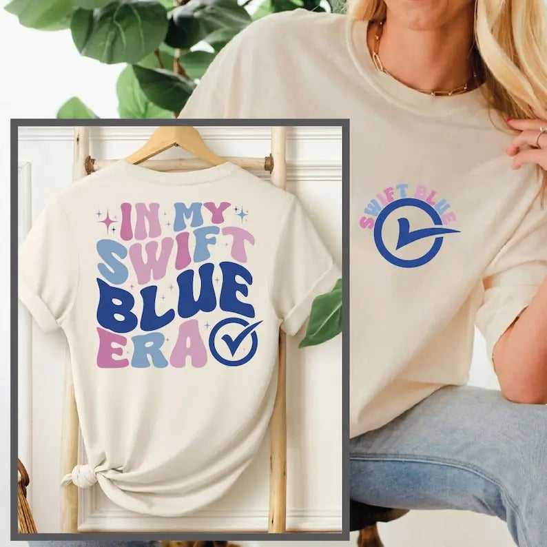 Premium  In My Swift Blue Era Shirt, Voter Gonna Vote Shirt, Election 2024 Oversize Politics Tshirt, Swift Blue Shirt,...