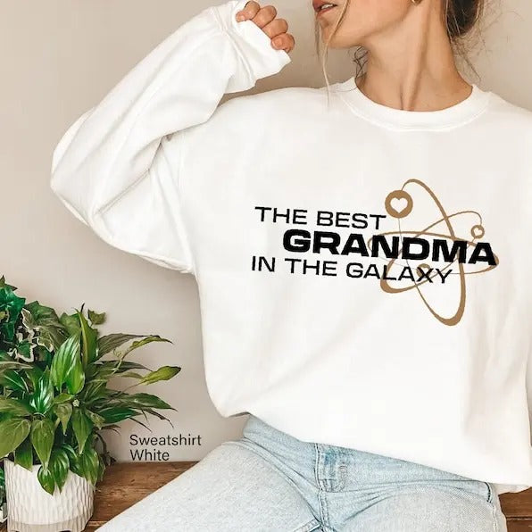 Premium  Spring woman The Best Grandma In The Galaxy Sweatshirt, Grandma Life Shirt, Grandmom Hoodie For Women, Mother's...