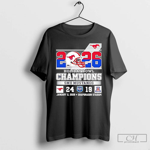 Premium 2026 Holiday Bowl Champions Smu Mustangs Bowl Jan 2 Snapdragon Stadium T Shirts Sweater Hoodie, Sweatshirt