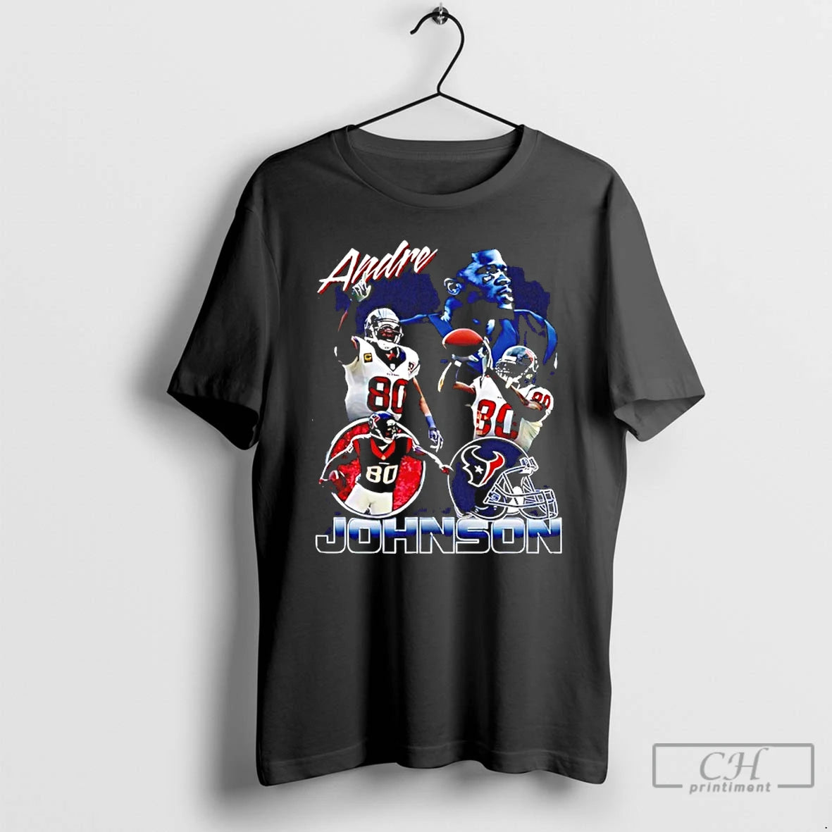 Premium Andre Johnson Houston Texans Player Collage T-Shirts, Hoodie, Sweatshirt | TeeBloomCo.com