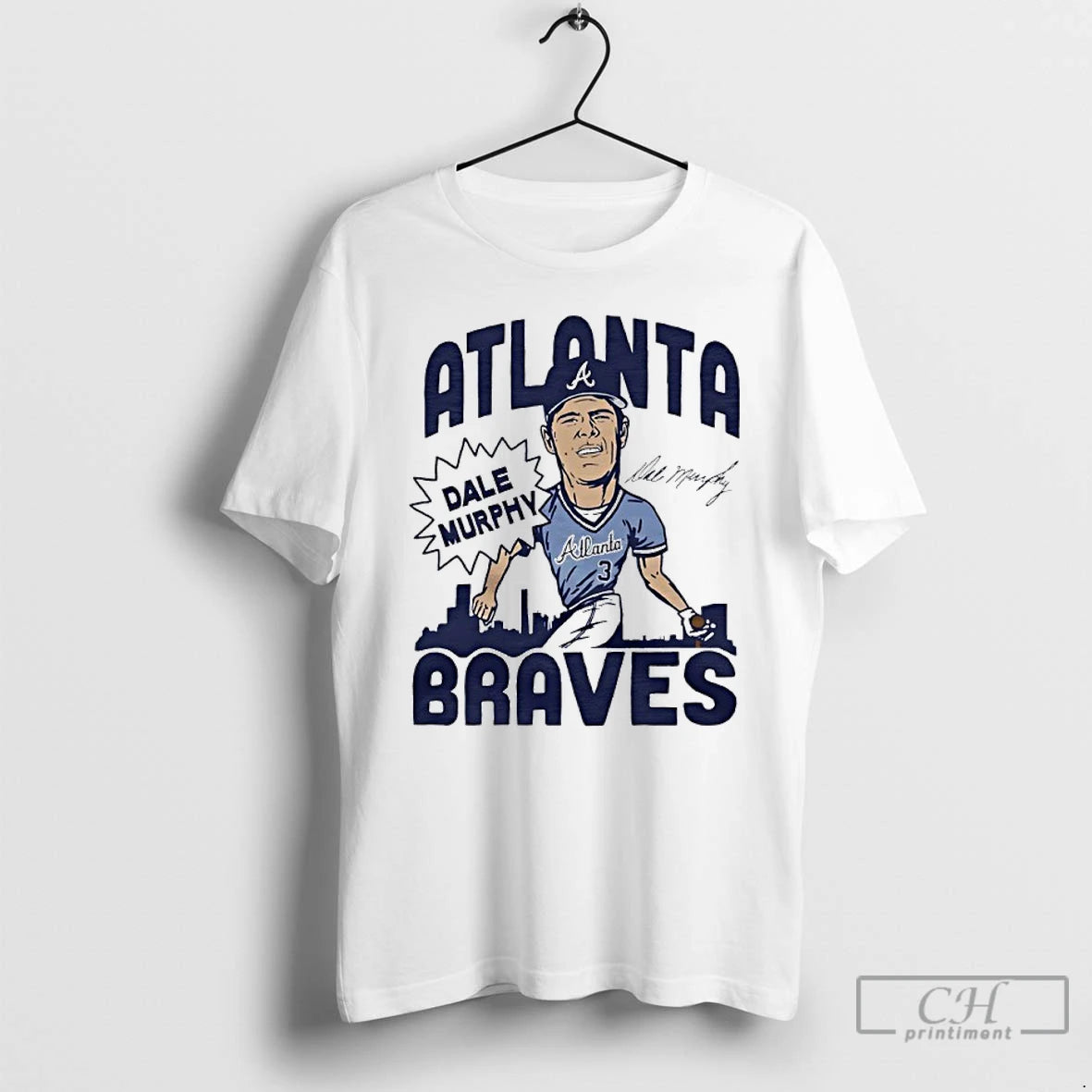 Premium Atlanta Braves Dale Murphy Swing Signature T-Shirts, Hoodie, Sweatshirt | TeeBloomCo.com