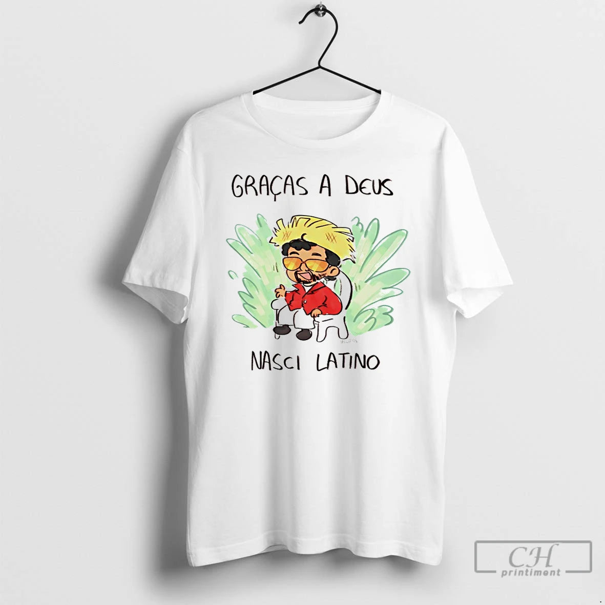 Premium Bad Bunny Gracas A Deus Nasci Latino Art T-Shirts, Hoodie, Sweatshirt | TeeBloomCo.com