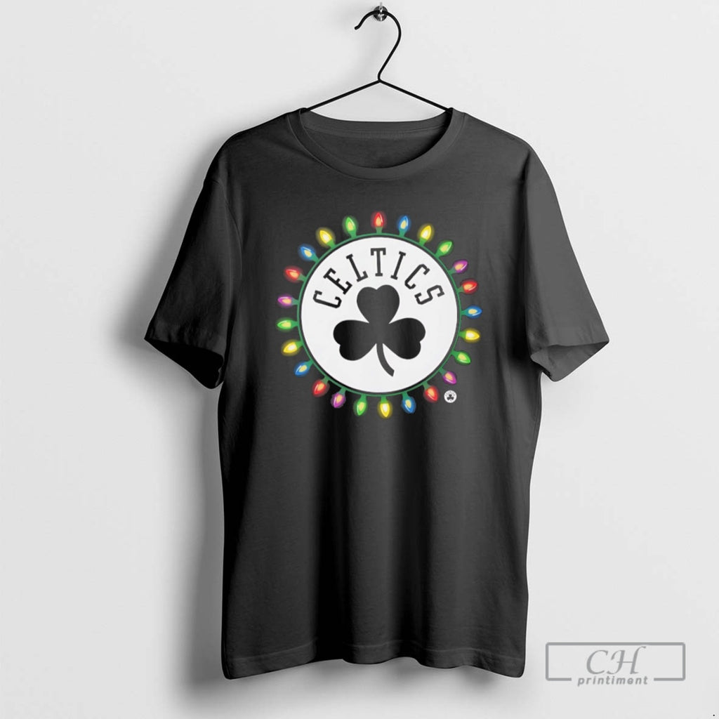 Premium Boston Celtics Logo Lights Merry Christmas Shirt Sweater Hoodie, Sweatshirt | TeeBloomCo.com