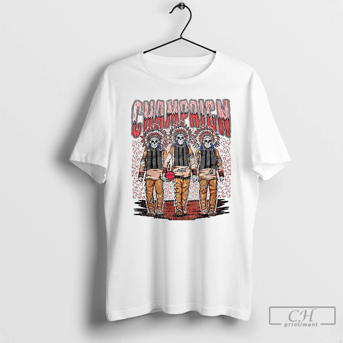 Premium Champaign Native Skeletons Football T Shirts
