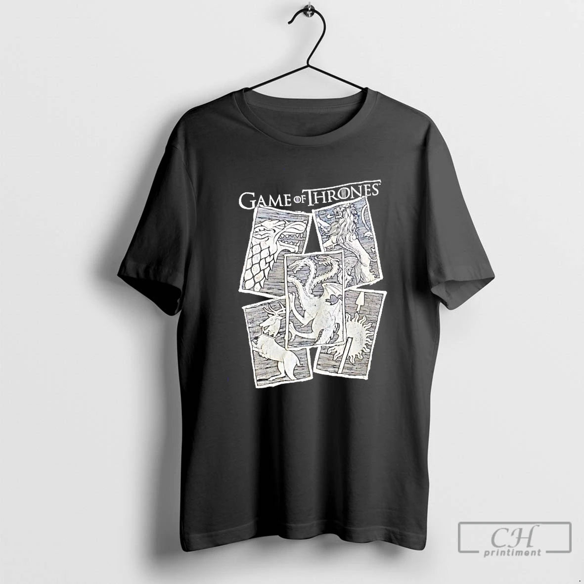 Premium Game Of Thrones Wolves Dragons And Lions Vintage T-Shirts, Hoodie, Sweatshirt | TeeBloomCo.com