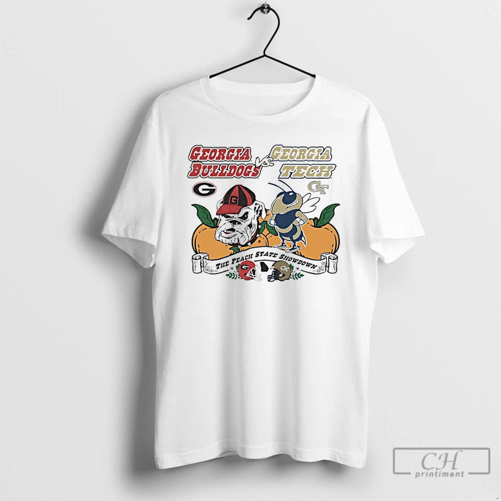 Premium Georgia Bulldogs Vs Georgia Tech Yellow Jackets The Peach State Showdown T Shirts Sweater Hoodie, Sweatshirt